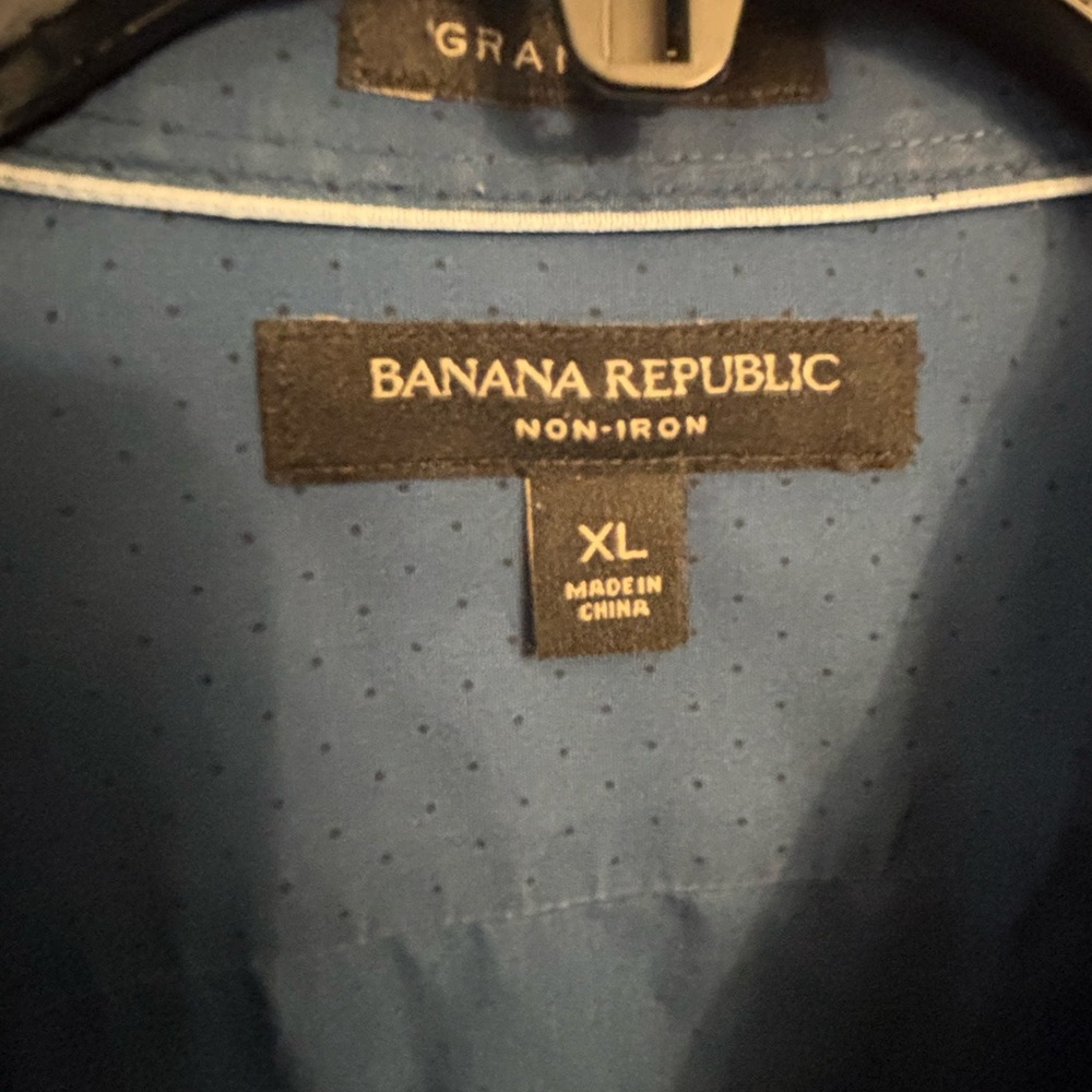 Banana Republic Blue Non-Iron Shirt XL